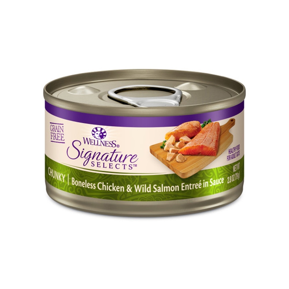 Signature Selects三文鱼拼鸡肉粒 猫罐头 (79g) 060062 Wellness image