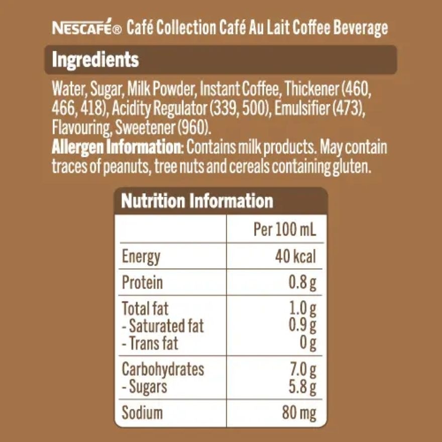 NESCAFE Café Collection Café Au Lait 270mL image