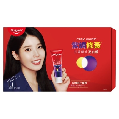 COLGATE 高露潔xIU紫色牙膏3支裝.牙刷限量禮盒(送IU帆布袋+貼紙+小卡)