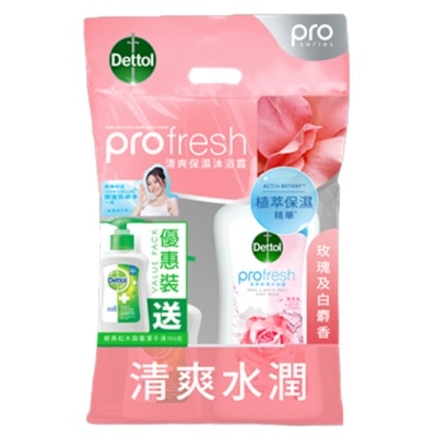 滴露 滴露ProFresh清爽保濕沐浴露 ​玫瑰及白麝香900g 優惠妝