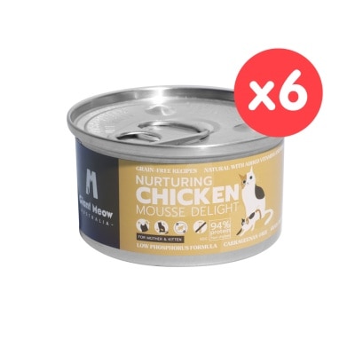 GIANT MEOW - [6 Cans] Nurturing Chicken Mousse Delight – For Kittens & Mother Cats (80g x 6) 002184