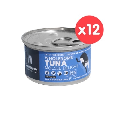 GIANT MEOW - [12 Cans] Nurturing Tuna Mousse Delight – For Adults Cat (80g x 12) 002214