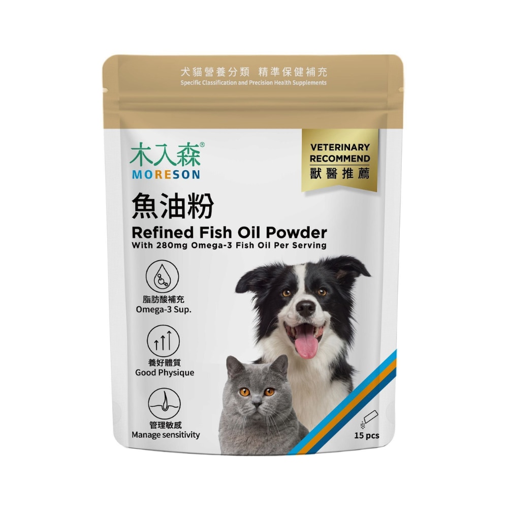 猫犬鱼油粉 (1.25g x 15 包) 猫狗适用 - 木入森