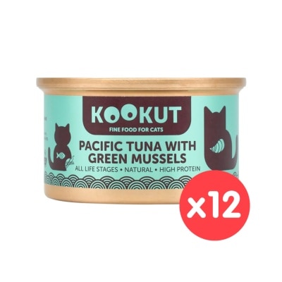 KOOKUT - [12罐装] 太平洋吞拿鱼绿唇青口仔 (70g x12) 猫罐头 010405