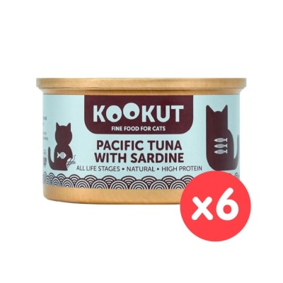 KOOKUT - [6罐装] 太平洋吞拿鱼沙甸鱼 (70g x6) 猫罐头 008297