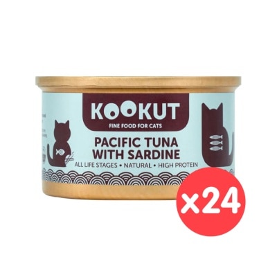 KOOKUT - [24罐裝] 太平洋吞拿魚沙甸魚 (70g x24) 貓罐頭 008297 image