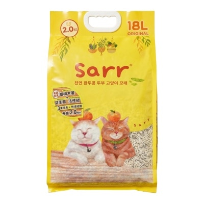 SARR - 韓國 除臭益生菌＋活性炭+木薯 (3IN1) 天然豌豆豆腐貓砂 原味 2.0mm (18L)
