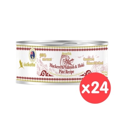 ASTKATTA - [24罐裝] 澄海系列 純淨天然肉醬罐  鯖魚&三文魚&紐西蘭藍鱈魚 (80g x24) 貓主食罐頭 361567