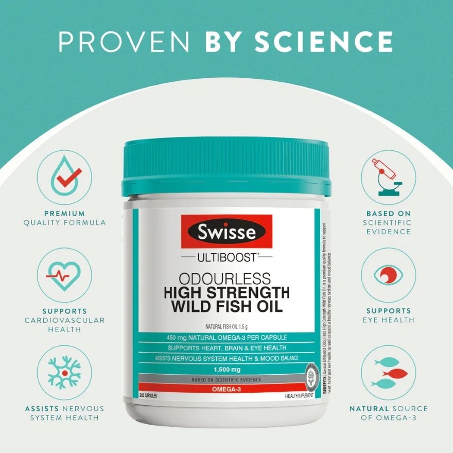 Swisse Ultiboost 無腥味高濃度野生魚油 200粒裝