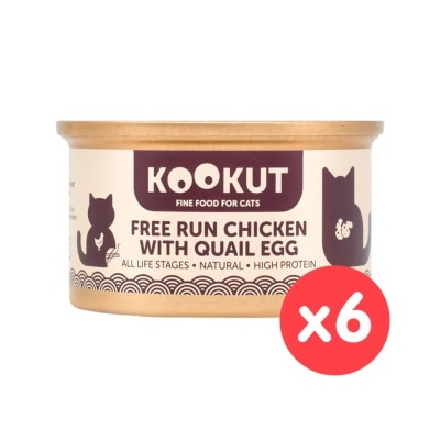 KOOKUT - [6罐装] 放养鸡鹌鹑蛋 (70g x6) 猫罐头 002801