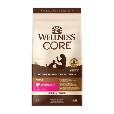 WELLNESS CORE 無穀物 火雞+鴨肉低敏配方 (11 lb) 貓乾糧 成貓 08860 image