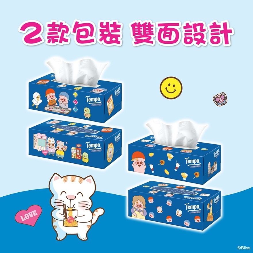 Tempo X McDull 2026 新年限定-盒裝紙巾天然無味- 4+1盒裝 (新舊款式隨機發送)