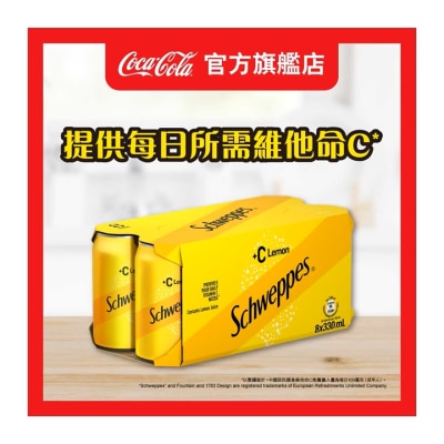 SCHWEPPES SCHWEPPES +C Lemon Flavoured Soda 330ML 8P