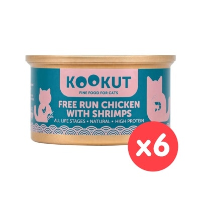 KOOKUT - [6罐装] 放养鸡鲜虾 (70g x6) 猫罐头 008310