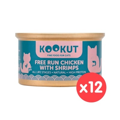 KOOKUT - [12罐装] 放养鸡鲜虾 (70g x12) 猫罐头 008310