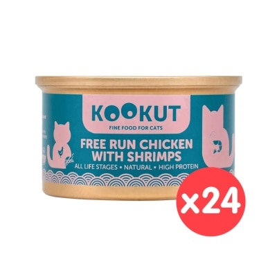 KOOKUT - [24罐裝] 放養雞鮮蝦 (70g x24) 貓罐頭 008310