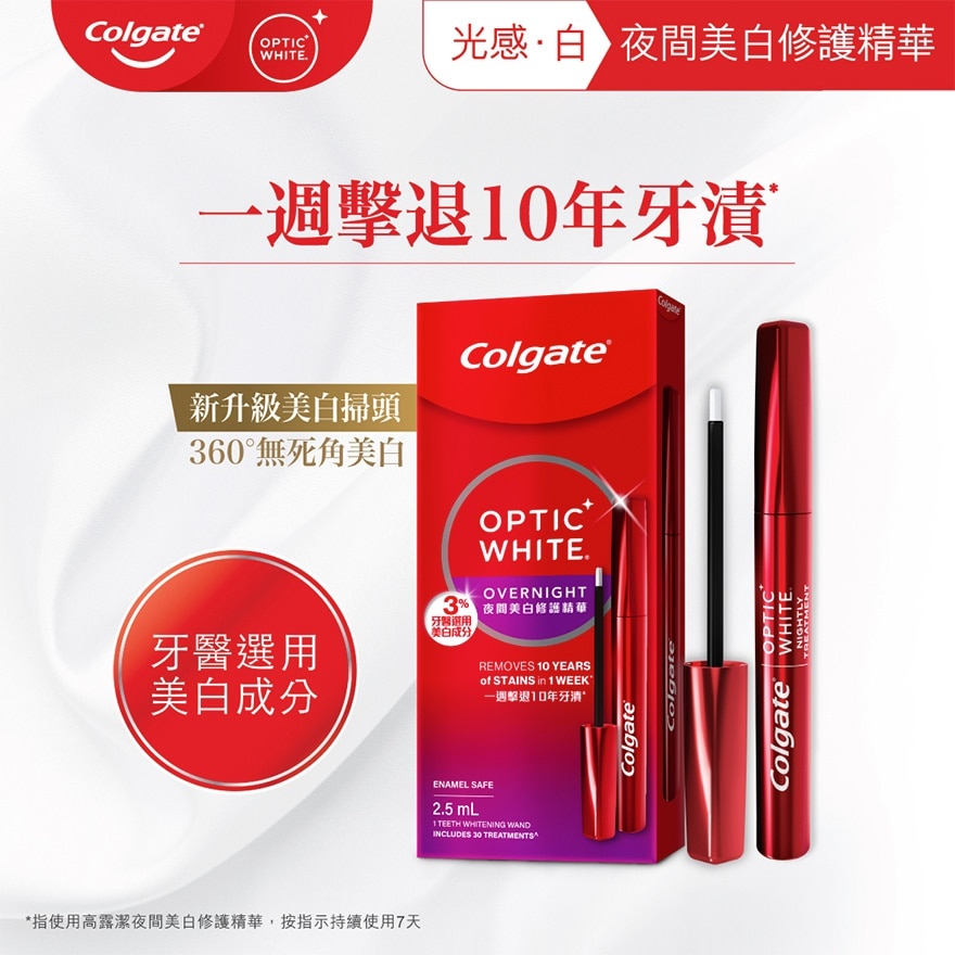 Optic White Overnight Serum Teeth Stain Remover Liquid Gel Whitening Pen
