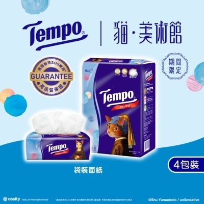 TEMPO - Tempo - 4ply Neutral Softpack Facial Tissue- 4Packs (random pack)