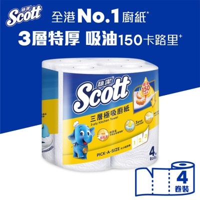 SCOTT Scott Tri-Action Kitchen Towel 3 Ply 4R