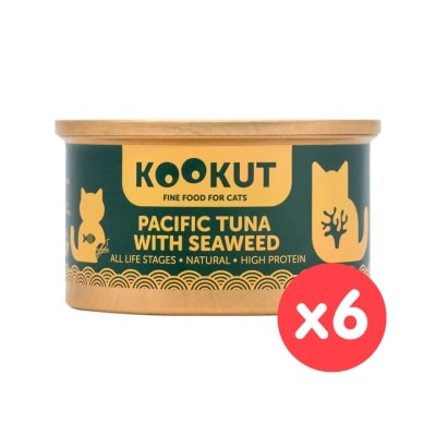 KOOKUT - [6罐装] 太平洋吞拿鱼海藻 (70g x6) 猫罐头 010429