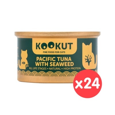KOOKUT - [24罐裝] 太平洋吞拿魚海藻 (70g x24) 貓罐頭 010429
