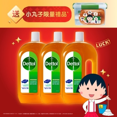 DETTOL 滴露消毒藥水1.2升3支裝送收納箱 (包裝隨機)