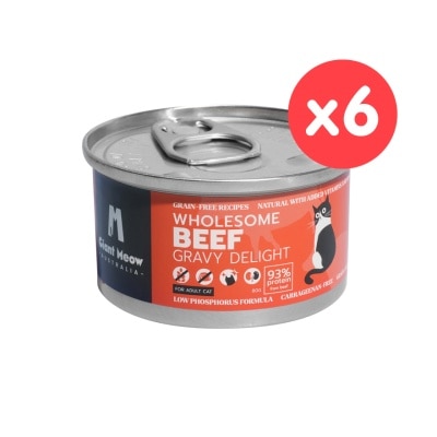 GIANT MEOW - [6 Cans] Nurturing Beef Mousse Delight – For Adults Cats (80g) 002160