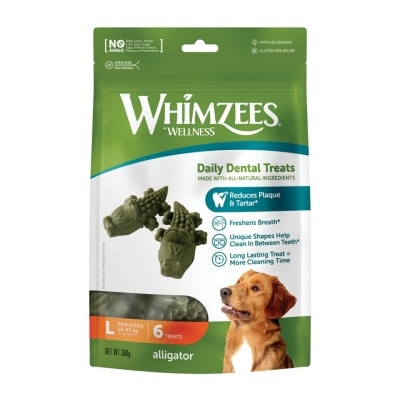 WELLNESS WHIMZEES Aligator Shape Dog Dental Chew For Normal Breed L (12pcs) 750711 image