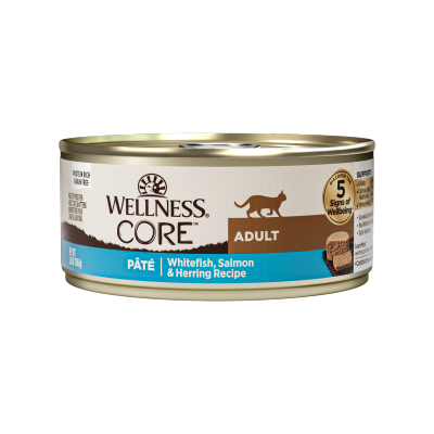 WELLNESS CORE 白鱼拼三文鱼及鲱鱼无谷物配方 猫罐头 (156g) 079026 Wellness image