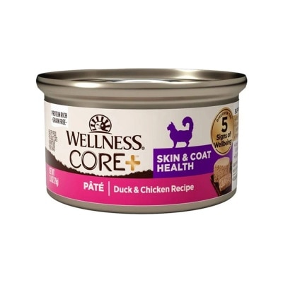 WELLNESS CORE+ 無穀物 亮毛潤膚 鴨肉+雞肉味 主食罐 (85g) 成貓 貓罐 06213 image