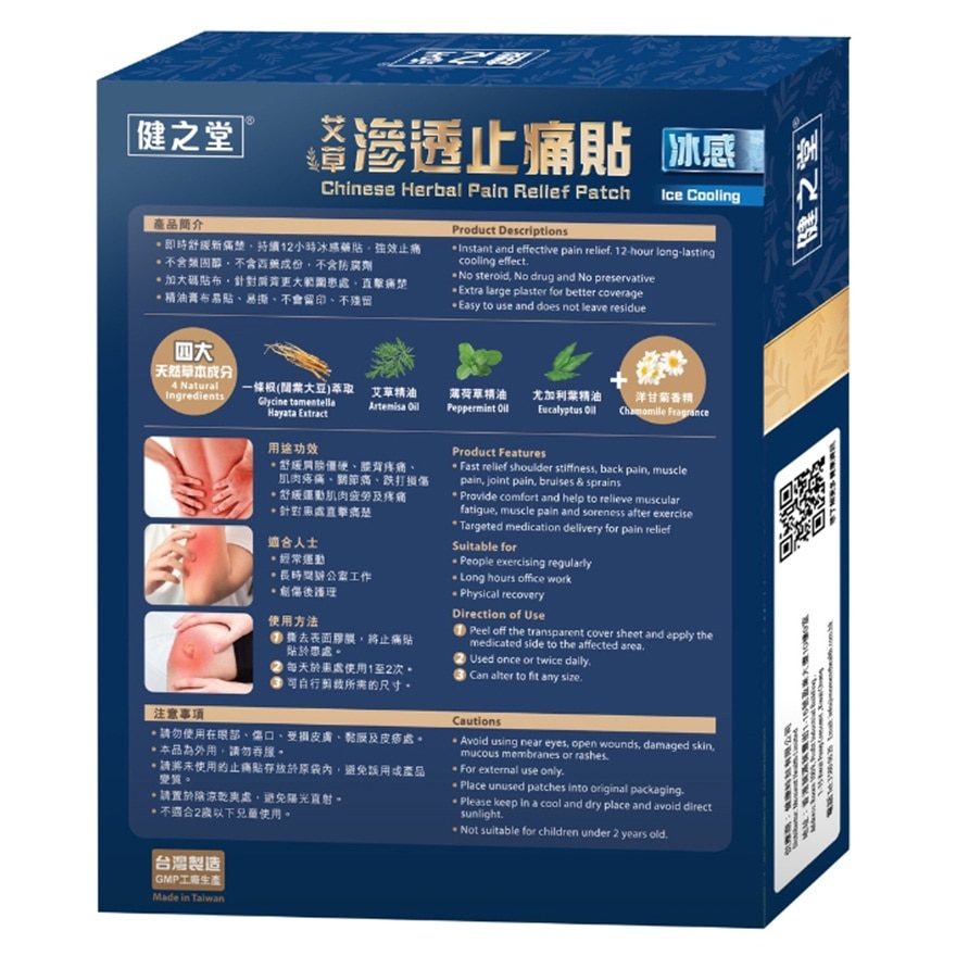  Chinese Herbal Pain Relieving Patch (Ice Cooling) 10S