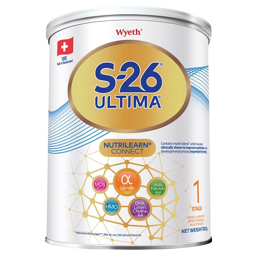 惠氏 S-26 ULTIMA 1號 初生嬰兒配方奶粉800克 (新舊包裝隨機發貨)