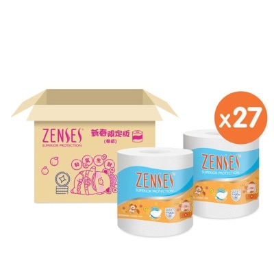 ZENSES 倩絲4層壓花卷紙單卷裝(原味) [原箱27卷] (新舊包裝隨機發放)
