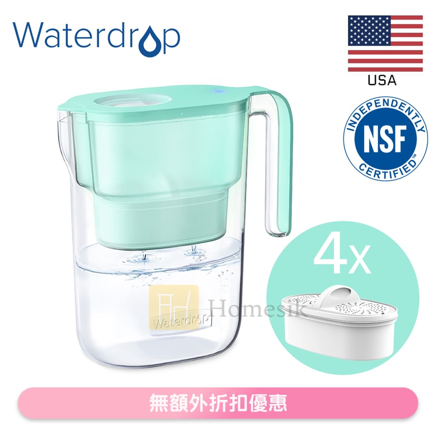 Elfin 系列滤水壶 2.8L (绿) WD-PT-05G (商家直送-5个工作天内送到府上)