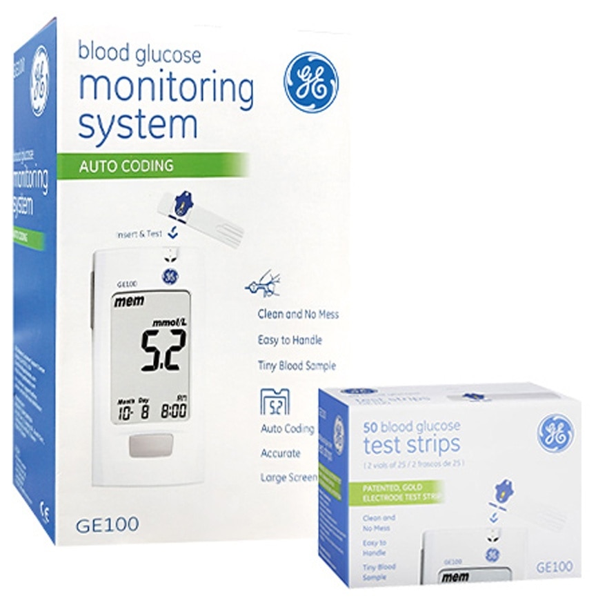 GE100 BLOOD GLUCOSE MONITOR SET(SUPPLIER DELIVERY–7-10 WORKING DAYS)