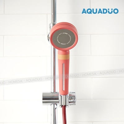 AQUADUO 花系加寬版 酒紅色除氯沐浴過濾花灑頭 (連濾芯1件) (商家直送-5個工作天內送到府上;滿$500免運)