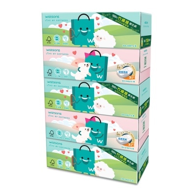 WATSONS WATSONS VELVET FACIAL TISSUE (BOX)  5S X 100SHEET ( 3PLY)