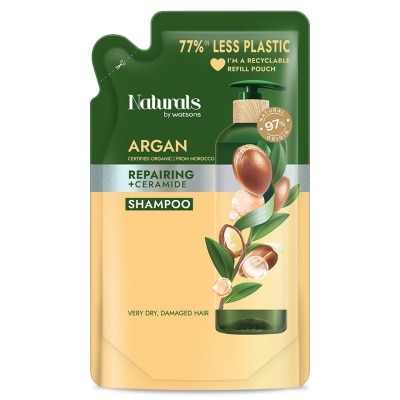 NATURALS BY WATSONS ARGAN SHAMPOO REFILL 450ML