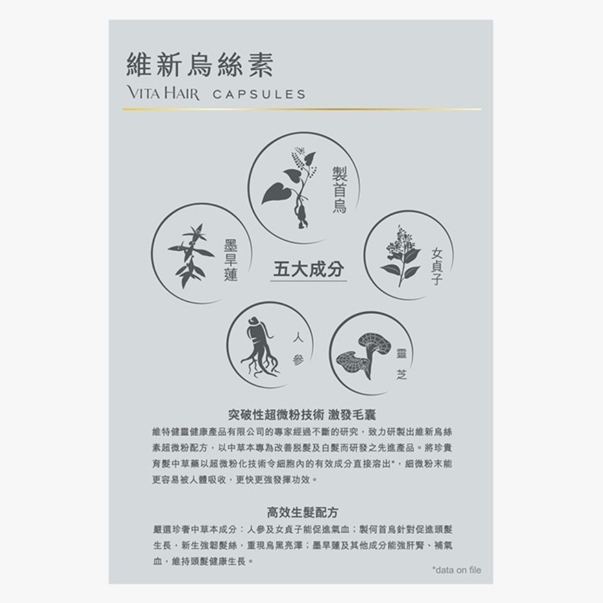 Vita Green Vita Hair Capsules Micronized Formula 90pcs