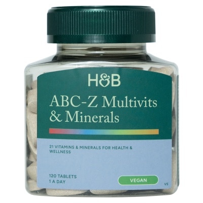 HOLLAND & BARRETT ABC-Z 综合维他命及矿物质(纯素升级配方) 120粒