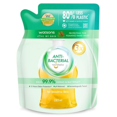 屈臣氏 松木抗菌泡沫潔手液補充裝(新)