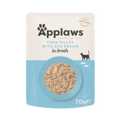 APPLAWS - 100% 天然吞拿魚+鯛魚 貓貓輕便袋裝糧 (70g) Applaws
