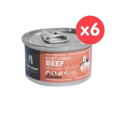 GIANT MEOW - [6 Cans] Nurturing Beef Mousse Delight – For Kittens & Mother Cats (80g x 6) 002191