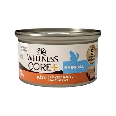WELLNESS CORE+ 無穀物 去毛球 雞肉味 主食罐 (85g) 成貓 貓罐 06215 image