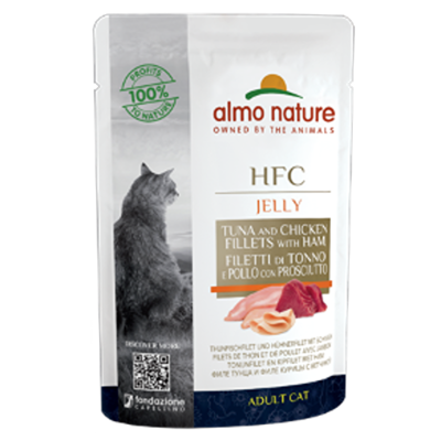 ALMO NATURE - HFC 吞拿魚,雞柳,火腿上湯啫喱 成貓濕糧(55g) almo nature