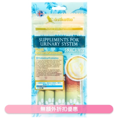 ASTKATTA - Tuna,Chicken,Seabream (Urinary) Lickable Cat Snack (14gx4) Astkatta