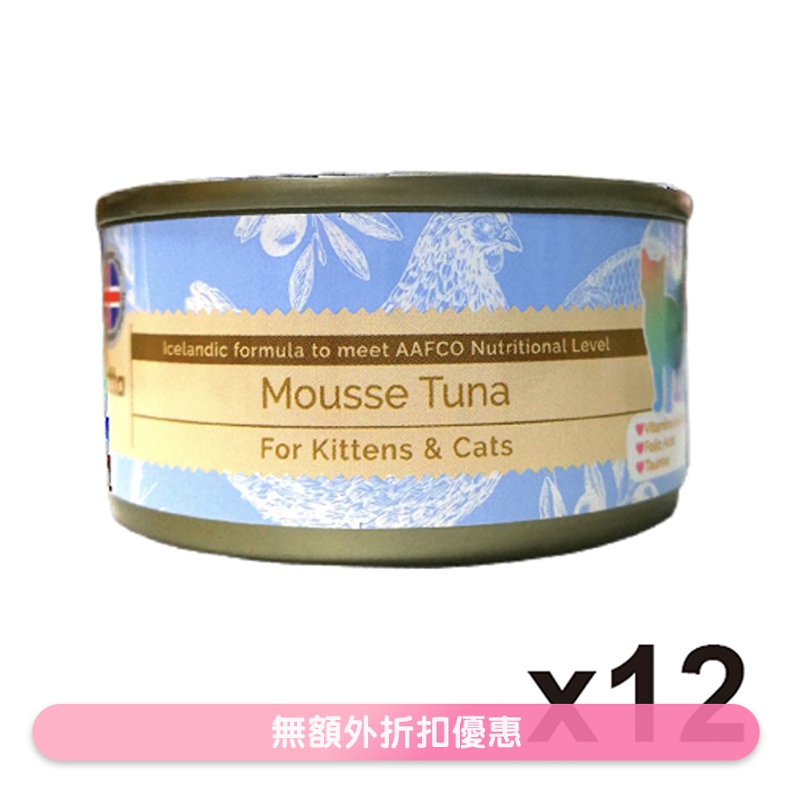 全天然純吞拿魚慕絲 幼貓,成貓主食罐頭 (80gx12) Astkatta