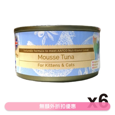 ASTKATTA - 全天然纯吞拿鱼慕丝 幼猫,成猫主食罐头 (80gx6) Astkatta