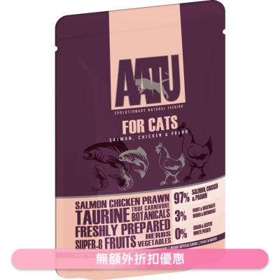 AATU - 97/3 三文魚,雞肉& 鮮蝦全貓主食濕糧(85g) - AATU