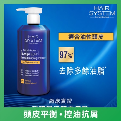 HAIR SYS BY WATSONS - HAIR SYSTEM BY WATSONS淨化洗髮精(適合油性頭皮) 500ML